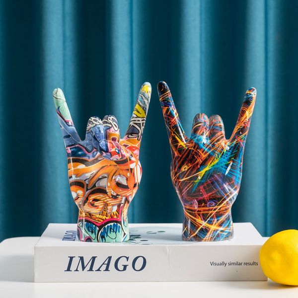 AcreECO Modern Abstract Graffiti Rock Resin Handmade Customizable Color Multi-Functional Indoor Decor Sculpture for Home Bedroom