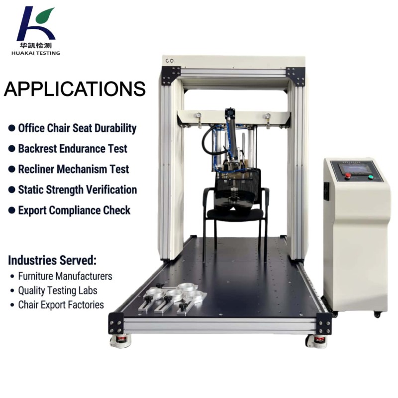 High Precision Chair Seat and Backrest Fatigue Tester BIFMA Standard for Professional Testing Laboratory