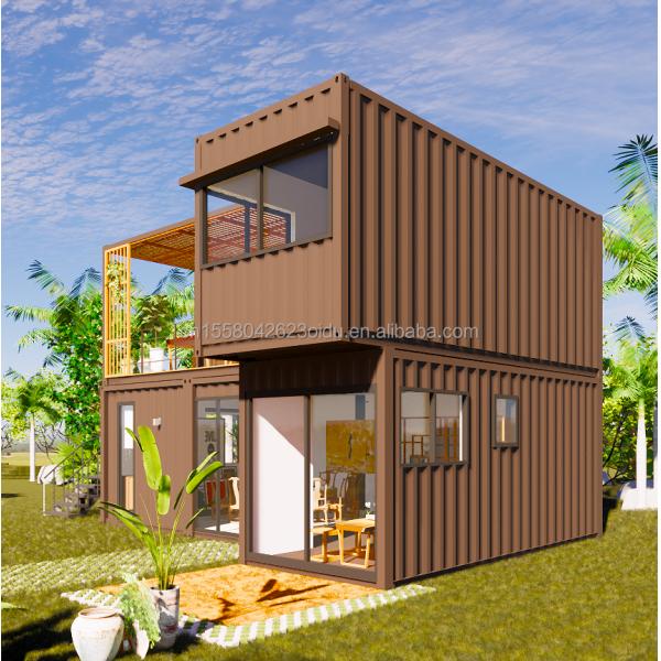 Color personalizado 20ft Flat Pack Living Steel Frame Modular Home Panel de sándwich prefabricado Envío de 3 dormitorios Casa de contenedores