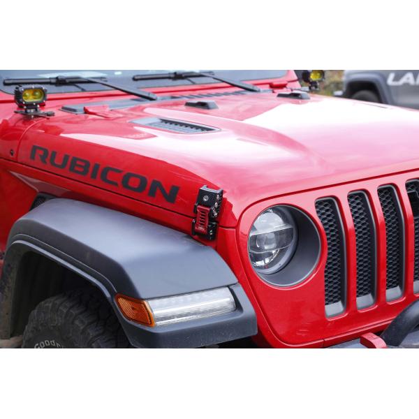 Jeep Wrangler Locking Hood Latches Kit with Heavy Duty Aluminium Alloy Red and Black