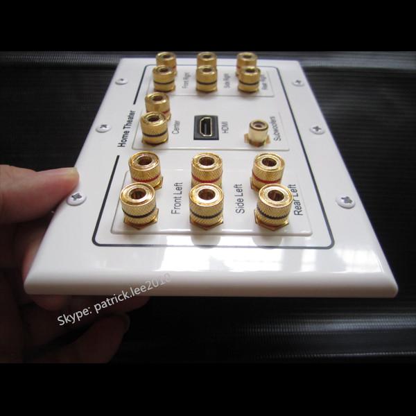 New Quality Multimedia Speaker Plate With HDMI Banana Jack Audio Connector For Theater