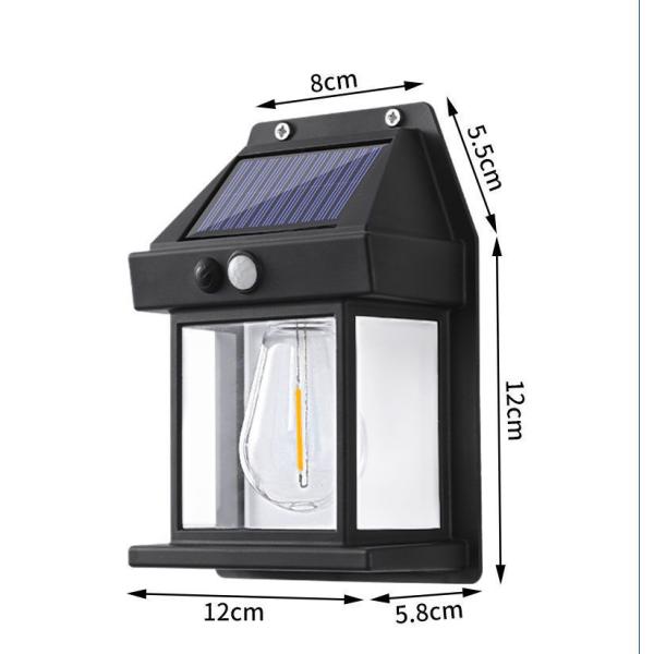 80lm/w Courtyard Garden Decoration Waterproof Solar Wall Lamp with Motion Sensor