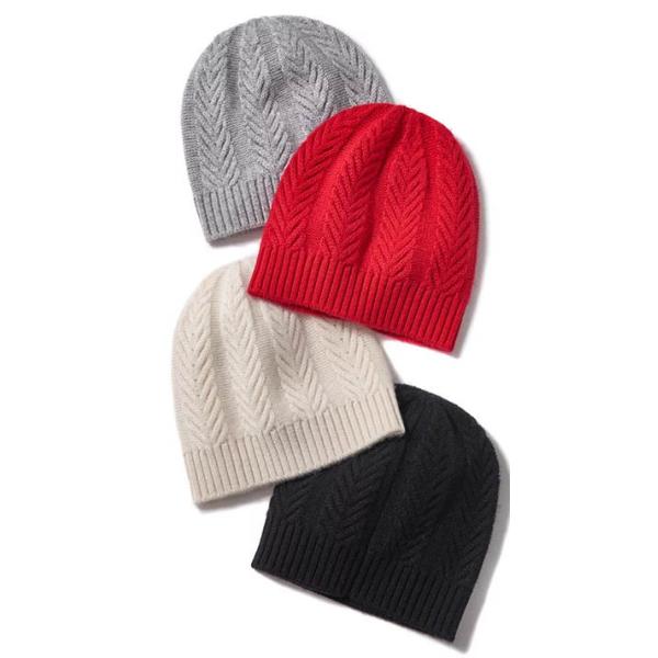 Women'S Cable Knit Hat 100% Cashmere Beanie Hat Soft Feeling Multi Color