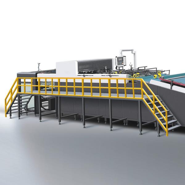Máquina de estratificação da flauta automática de alta velocidade com o automóvel que vira 200 - 450gsm