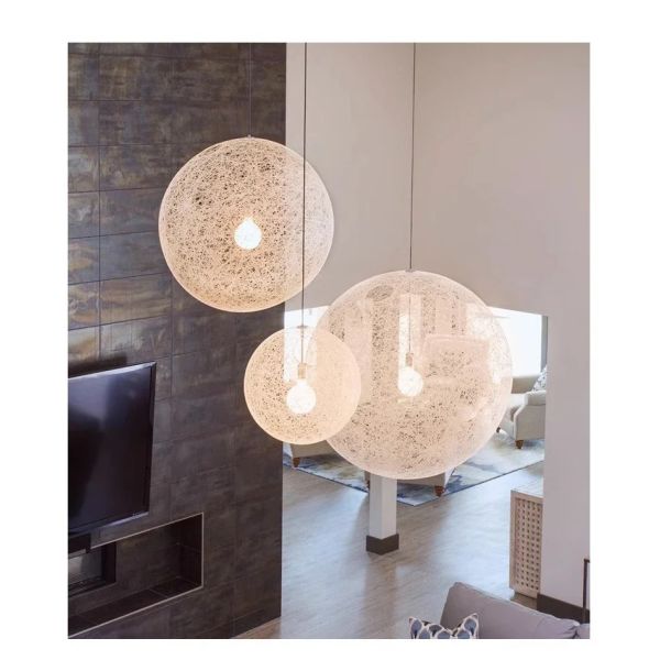 Loft Hanging Lamp Living Room Home Decoration Nordic Rattan Weaving Spherical Pendant light(WH-WP-145)