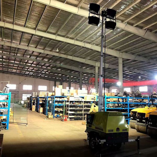 Construction Movable Diesel Light Tower 9m High Mast Telescopic Diesel Light Tower Trailer Light Tower