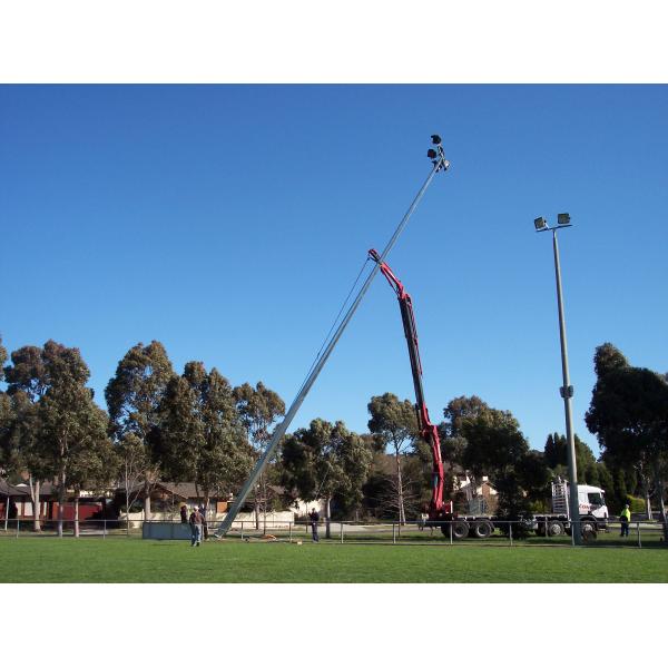 Conical / Tubular Anti - Corrosion Flood Light Poles , Q420 Q460 Steel Power Pole