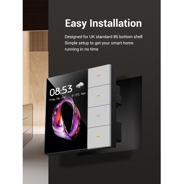 SIXWGH Smart Life Smart Touch Wall Switch 4 Gang WiFi Zigbee Panel Radar Sensor Colorful Customized Luxury Home Hotel Office