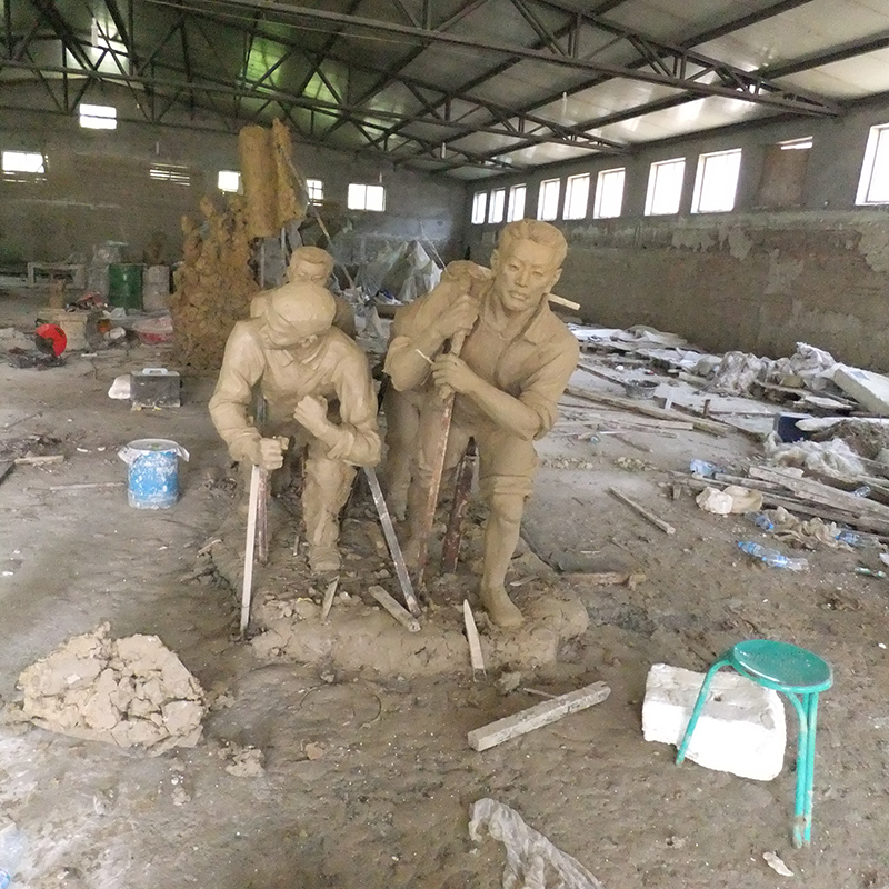 Handmade Clay Prototype Life Size Bronze Statues Sitting Reading Blank Mold