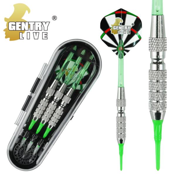 Gentry Live 16g Darts Set With Mail Box Brass 2ba Soft Tip Darts