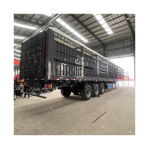 Customized 3 Axle Side Wall Stake Fence Cargo Bags and Animal Transport Semi Truck Trailer