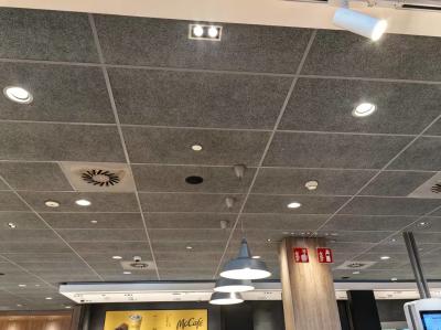 McDonald's Resturant Ceiling Tile Grey Wood Wool Cement Acoustic Panel Soundproofing Board