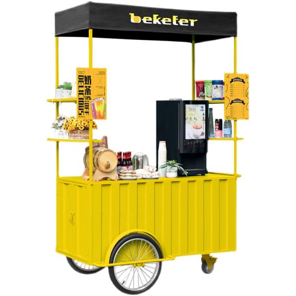 USA Market Customize Ice Cream Bicycle Food Carts with 100kg Capacity