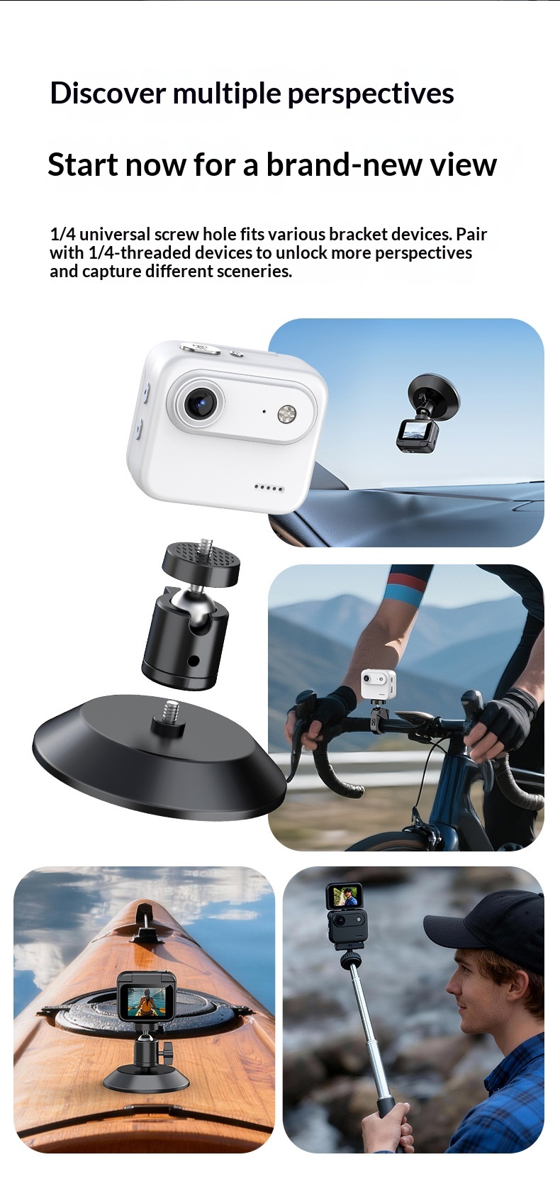 Cross-Border Best-Selling Y360 4K Outdoor Sports Camera Mini Thumb 128G 2.0-inch Screen 140 Wide Angle Handheld Vlog Video