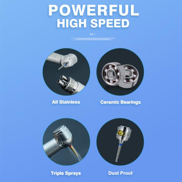 Нержавеющая сталь ручная кладь Керамический шариковый подшипник Трехразовый зубной ручная кладь