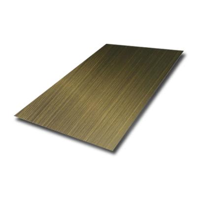 304 316 Brushed Bronze Antique Stainless Steel Sheet Wall Decoration 2mm Thickness