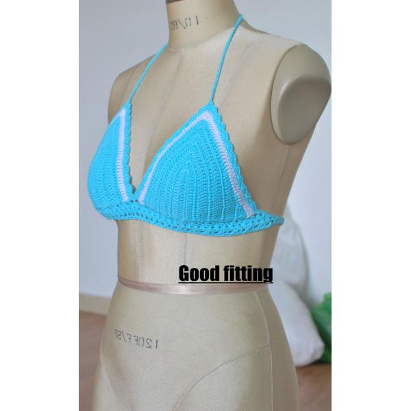 summer sexy cotton handmade crochet bikini bra candy swimwear top beachwear top string bra camisole underwear