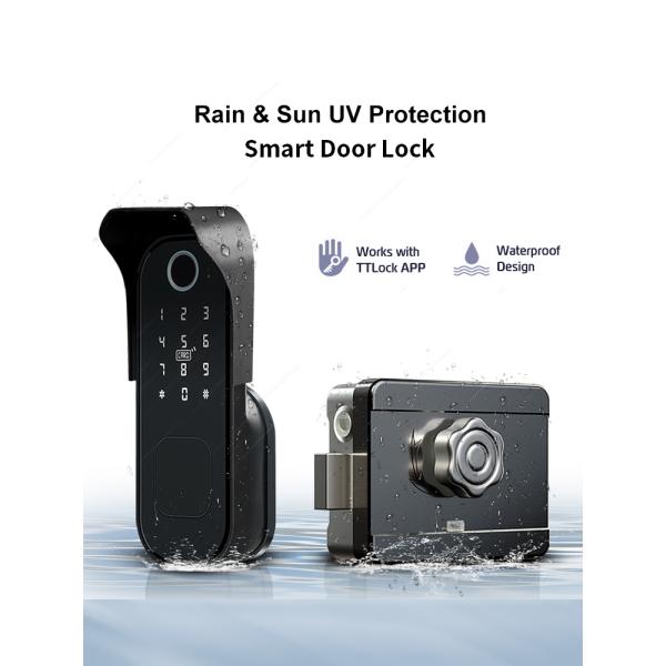 Wireless Smart Fingerprint Door Lock Surface Mounted Rim Door Lock