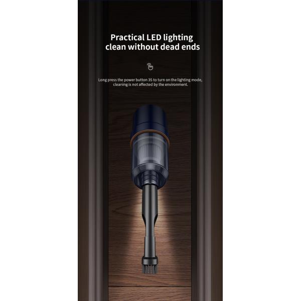 12V Household Portable Handheld Car Vacuum Cleaner with Light and Suction Function