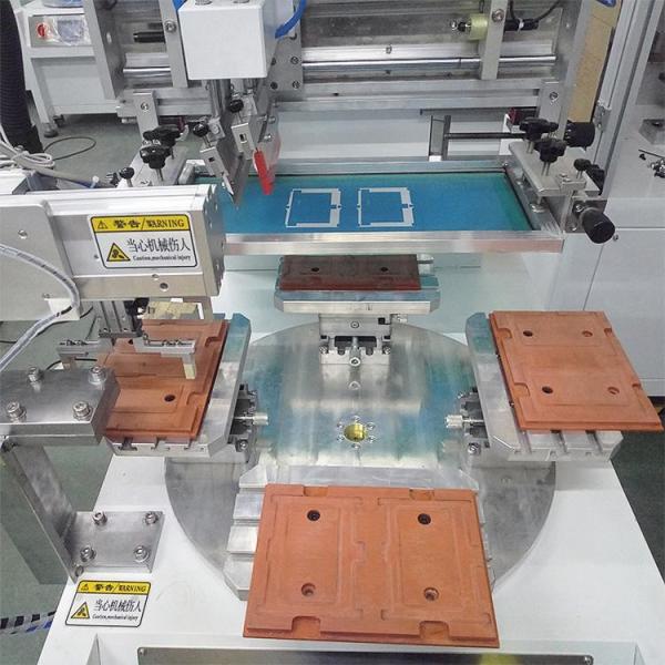 40W 4 Stations Flat Screen Printing Machine flatbed screen printer With Robot Arm