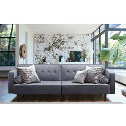 European dual-purpose Upholstered Reversible gray regulable living room sofa bed for small family