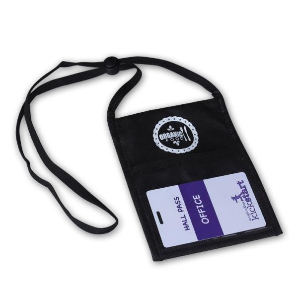 Wholesale Promotional  Travel Pouch  Family Passport Holder Nylon Travel Passport ID Card Name RFID Neck Wallet  With Lanyard