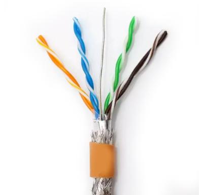 CAT5E SFTP LSZH Ethernet Cable 24AWG Orange Shielded Foiled Fire Safe LAN Cable