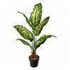 Artificial Golden Dieffenbachia Plant 43 Inch Tall Fake Tropical Lifelike Tree in Pot Silk Faux Dark Green Plant
