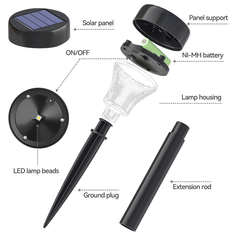Tri color changing light and solar lawn light, courtyard garden path decorative light