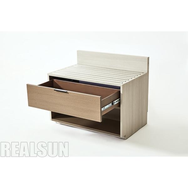 Hampton Inn Hotel HPL Solid Wood Bedside Table With Drawer And Soft Close Drawer Slides