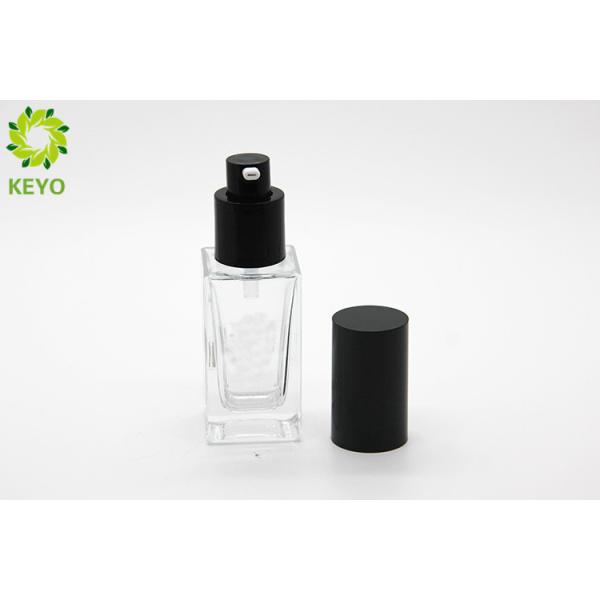 Liquid Foundation Pump Bottle 30ml Square Shape Clear Glass Material Made