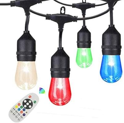 vintage Shatterproof Edison Bulb Outdoor String Lights de 48Ft RGB