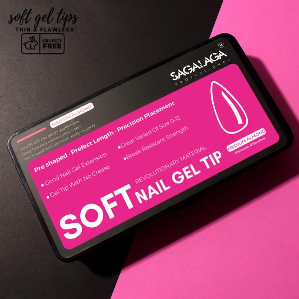 Medium Length French Style Clear Full Cover Soft Gel Nail Tips for Press on Nail Design Custom Logo 500pcs