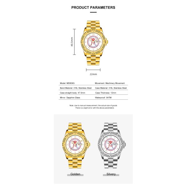 Waterproof Men's Mechanical Watch With Sapphire Crystal