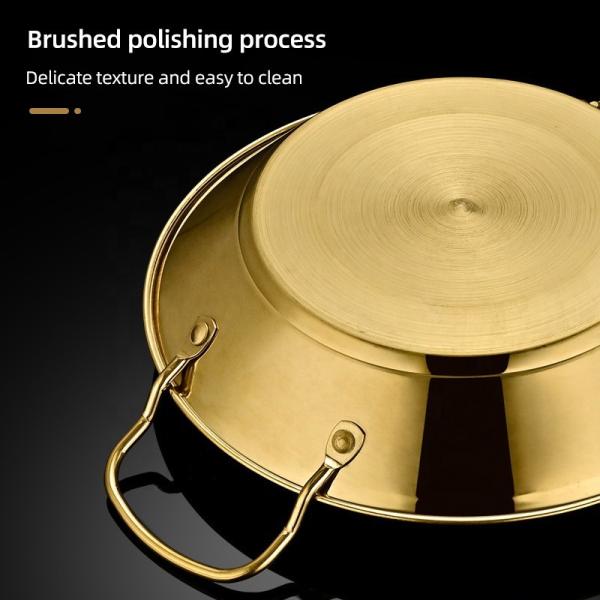 Wholesale Top Seller Kitchen Seafood Cookware Pan Stainless Steel Cooking Paella Pan Frying Pan