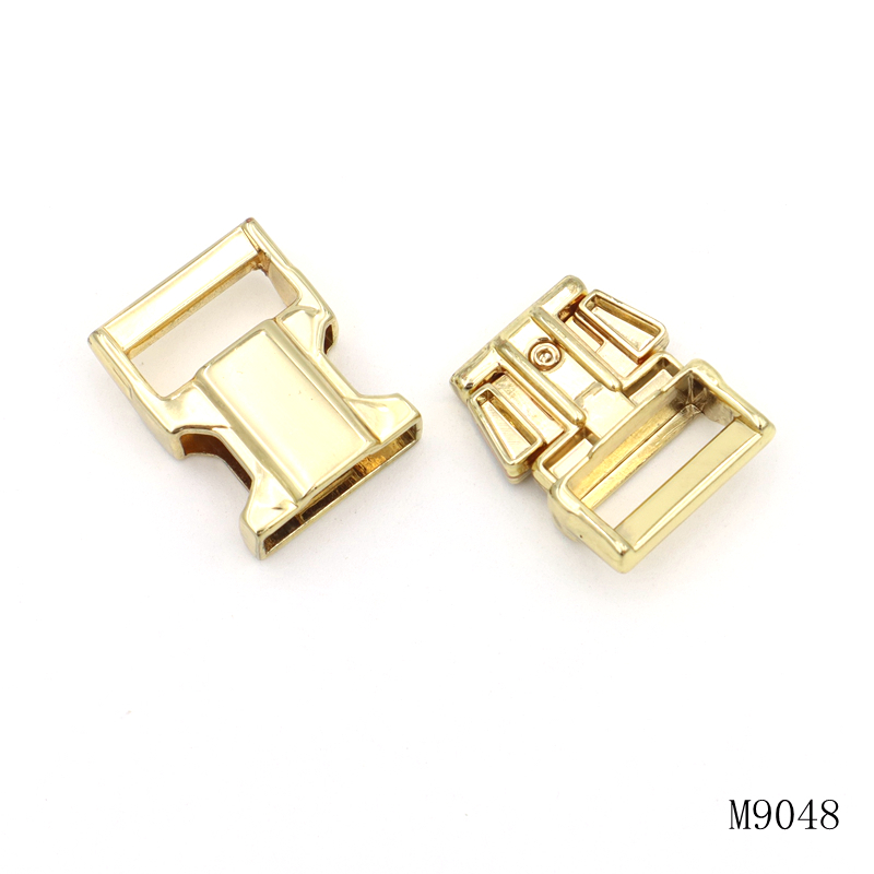 Shiny Metal Bag Lock Gold Quick Release Buckles 16mm For Pet Accessories