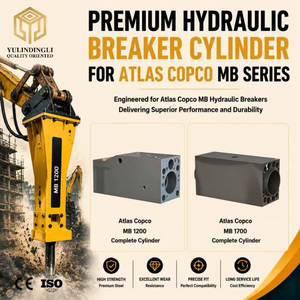 Atlas Copco Hydraulic Breaker Cylinder Cylinder Forged Alloy Steel Rock Breaker Spares
