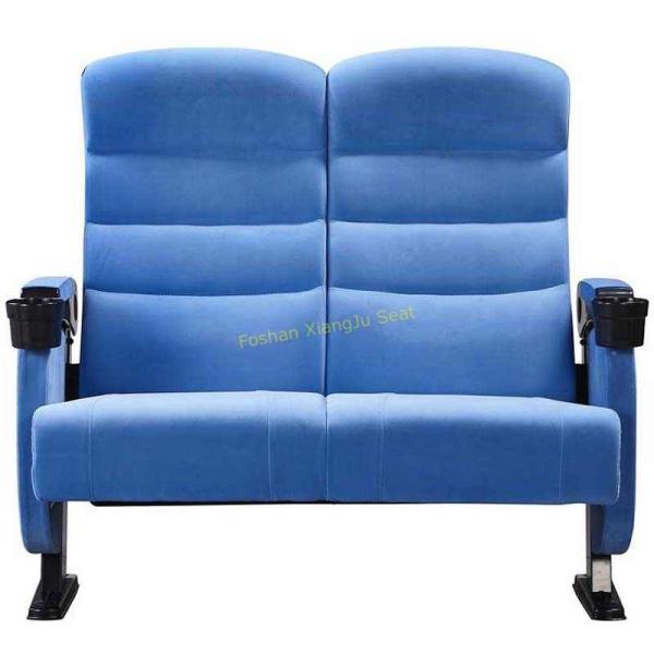 Luxury Red Velvet VIP Cinema Seating With Plastic Cup Holder / Movie Theater Chairs
