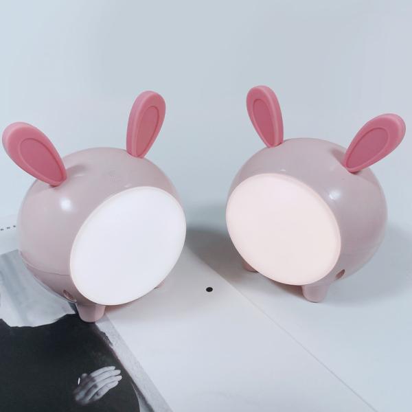 LED 3D Pink Molong Rabbit Night Light Toy Battery Operated PVC for Touch Switch Home Living Room