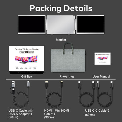 2.5K QHD LCD Desktop Triple Monitor 2560x1600 Extended Computer Screen