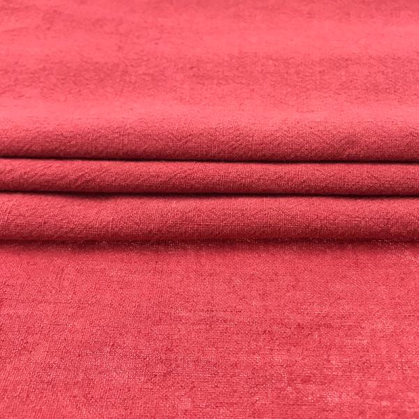 Red 15*15 45% Linen 55% Cotton Linen Dress Fabric 190gsm Comfortable