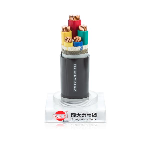 CU/PVC/CWA/PVC 0.6/1kV 3x185+2x95 Cable de alimentación con aislamiento de PVC y pantalla de hilos de cobre para tensión nominal 0.6/1kV