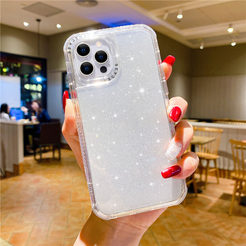 Shining Glitter Shockproof Bumper Soft Cover for iPhone 14 Plus 13 Pro Max 12 Mini 11 Pro XS Max 8 Plus Mobile Phone Case