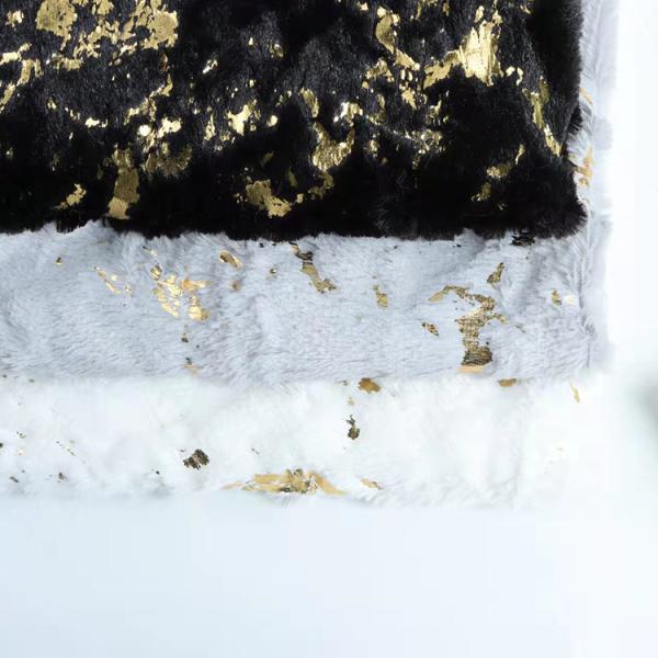 DDP Recycled Free Sample Cheap Wholesale PV Velvet Marble Style Knit White Polyester Hot Stamping Foil Fabric