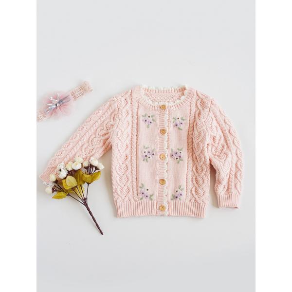 2023 spring and autumn hot sale sweet and lovely solid girls knitted sweater cardigans