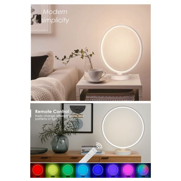 Custom Circle Table Lamp Dimmable RGB Color Changing Lights 8W