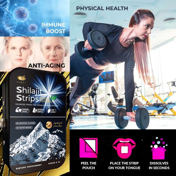 Purified Himalayan Shilajit Energy Oral Strips for Male Vitality