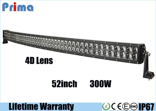 Double Row 4D 300W 52 Inch Curved LED Light Bar For SUV Cool White 6000K