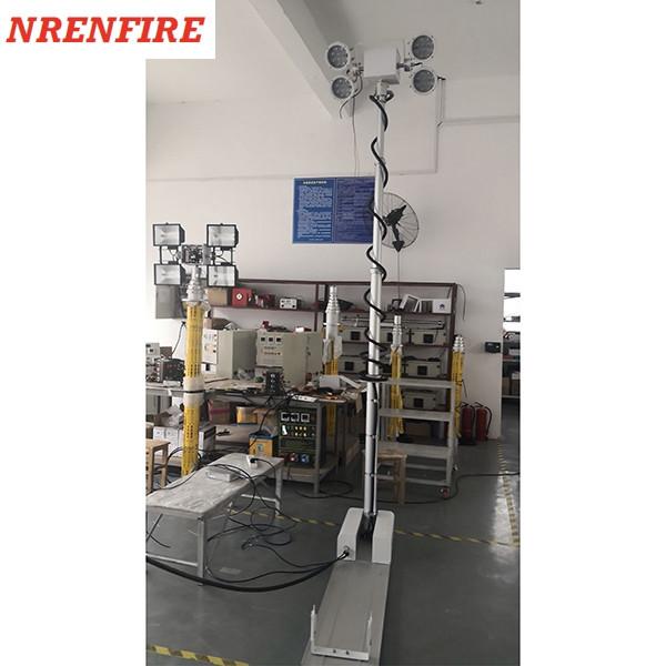 vehicle roof mounted foldable pneumatic telescopic mast tower light/roof mast light/night scan light tower 2.8m height