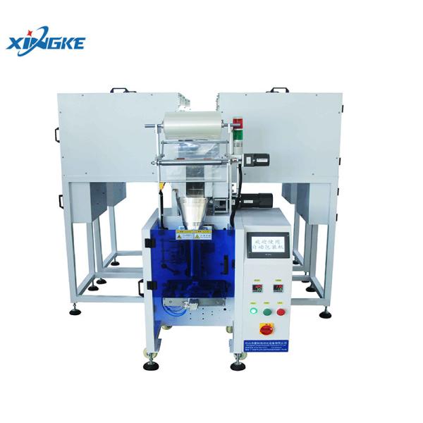 Four Vibrator Bowl Packaging Machine Fastener Bolt Lock Washer Nuts Counting Packing System with Vibrating Feeder